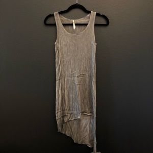 Mona B Asymmetric Grey Distressed Dress